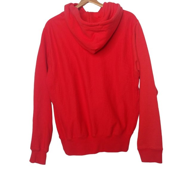 Champion Reverse Weave Mens Small Hooded Sweatshirt Red Heavyweight - Picture 2 of 9